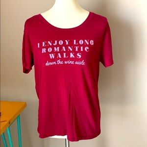 ROMANTIC WINE Tee‎ Size Medium by FIFTH SUN